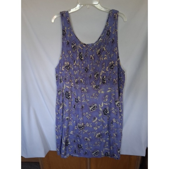 Womans Purple with Flowers Dress - Picture 2 of 5